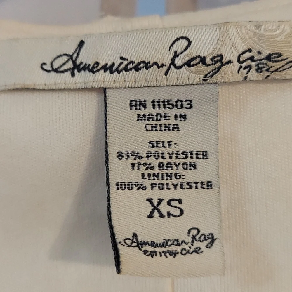 American Rag Cie Dress Size XS Ivory Color Crochet - Picture 2 of 5